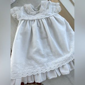Solid white little girls dress